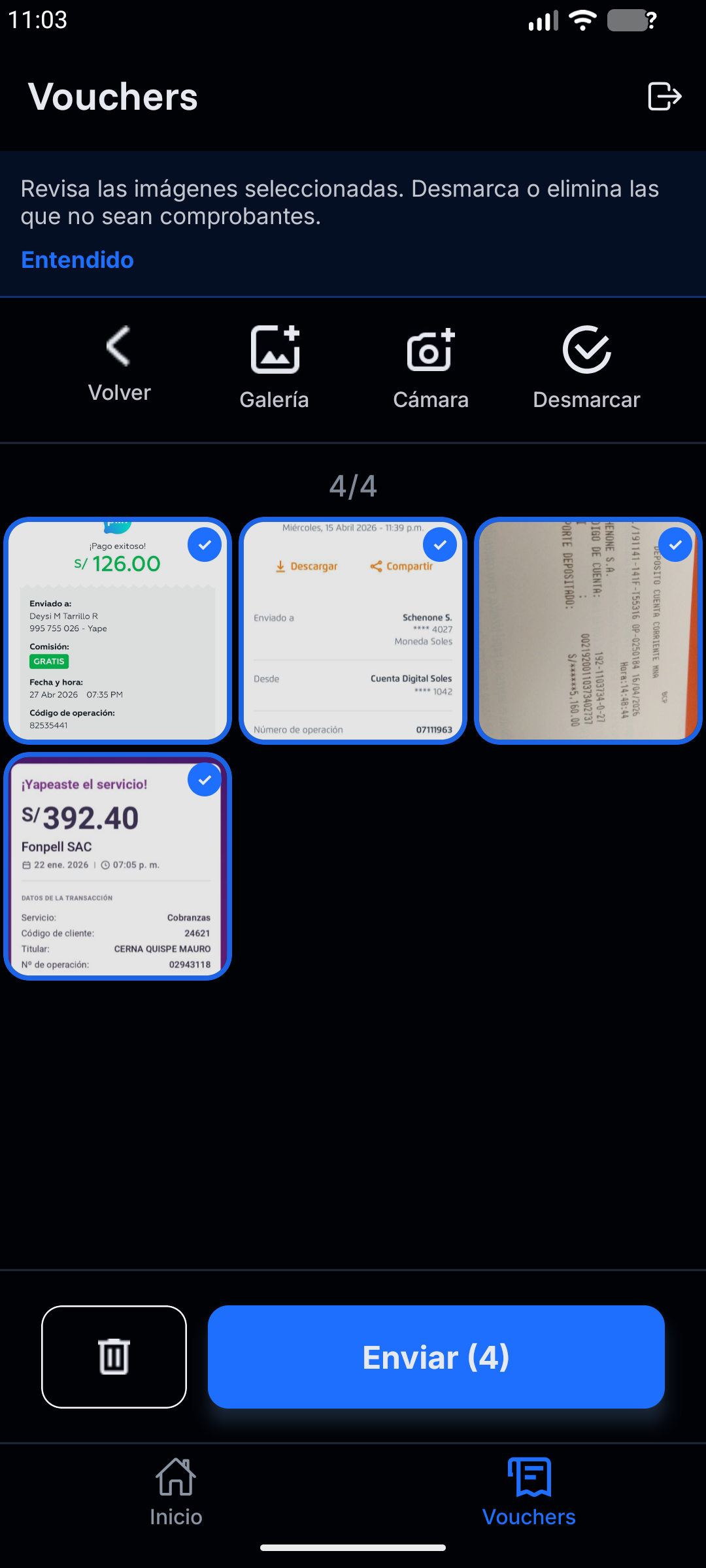 Vouchers móviles VouChek